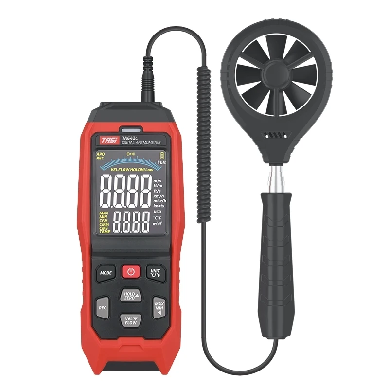 

High Quality Test Equipment TASI TA642C Portable Anemometer Digital Wind Speed Meter Air Volume