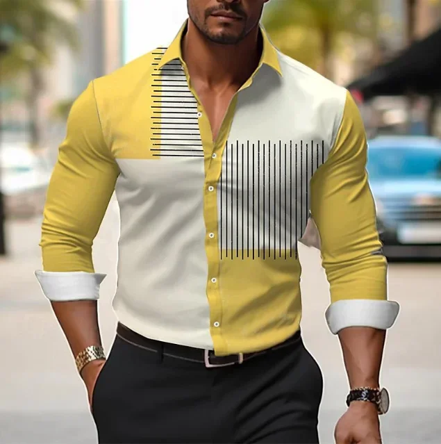 Simple Business Casual Fashion Luxury Men's Casual Shirt New Royal Shirt Men's Outdoor Part Tops Soft Comfortable Plus Size 6xl