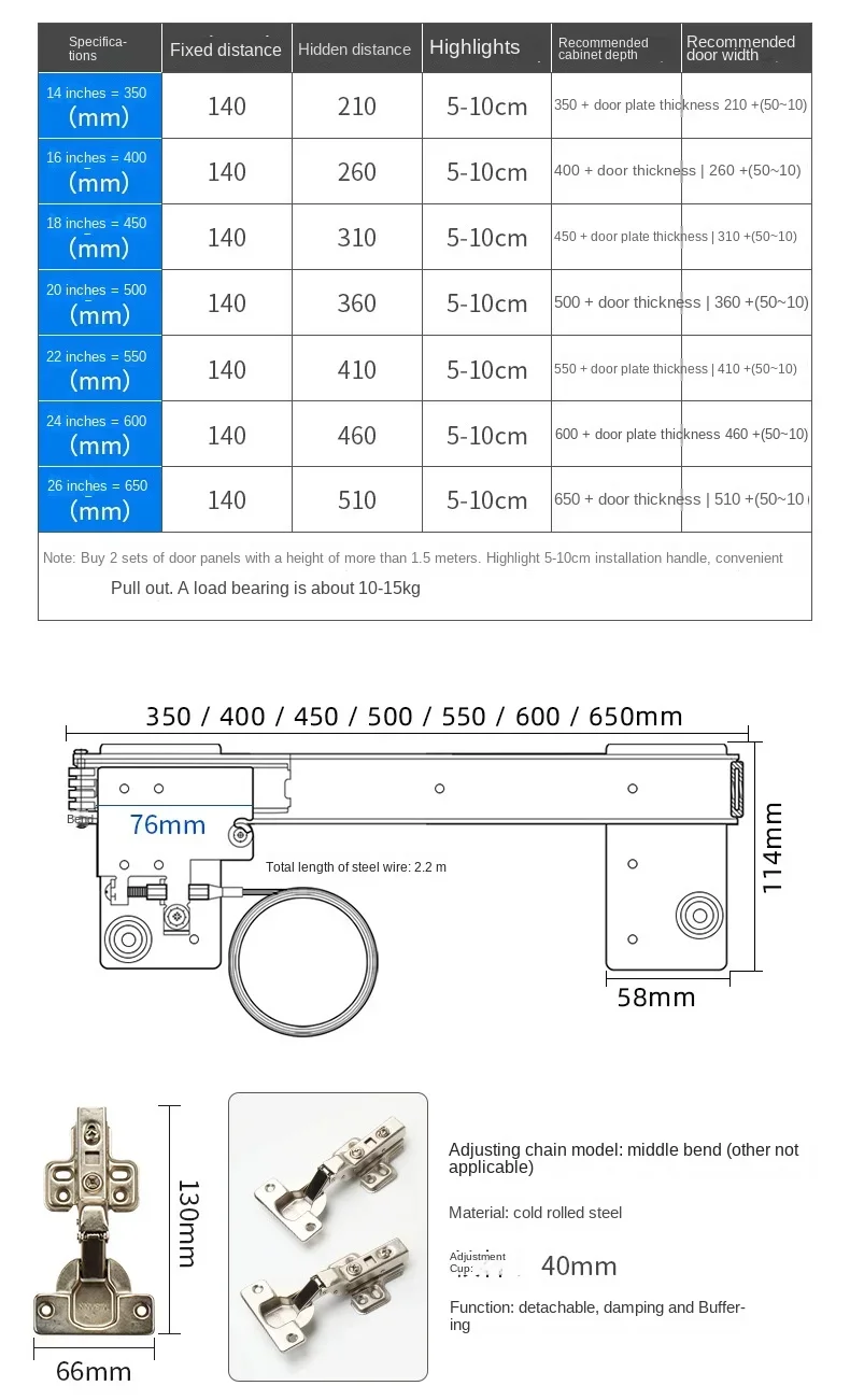 Hidden wardrobe swing door track pocket door cabinet door side mounted inverted for plug-in telescopic sliding rail hardware