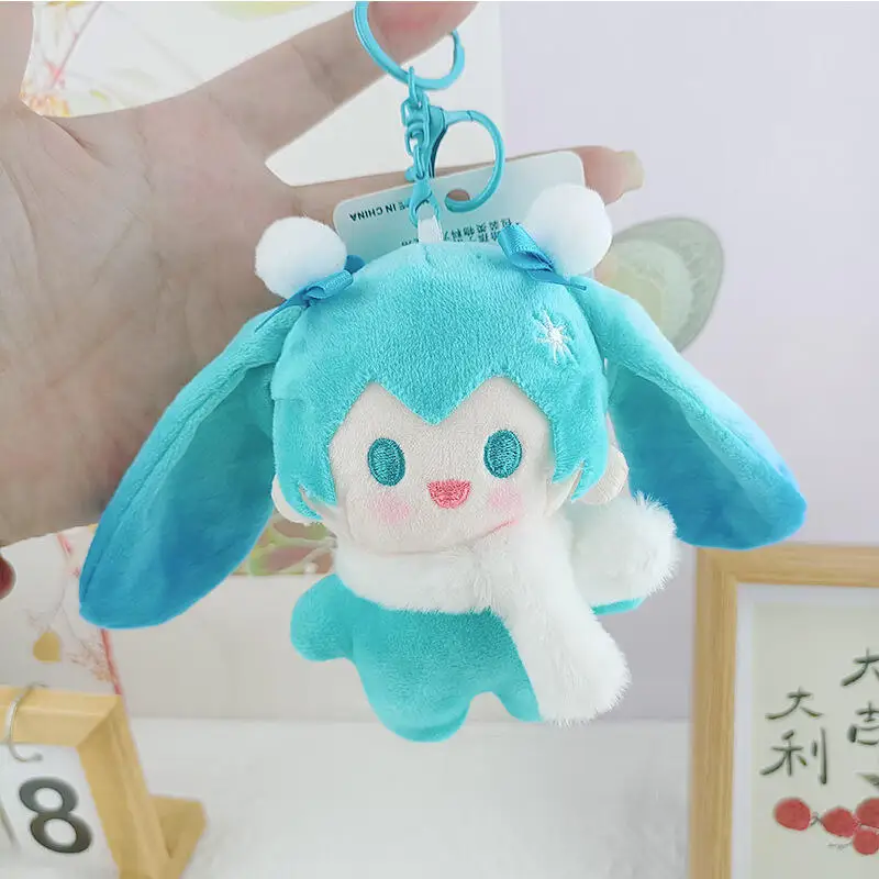 可愛い初音ミクのふわふわぬいぐるみバックパックチャーム-ボーカロイド-ミニぬいぐるみペンダント-アニメ-デイリーアクセサリー-デコレーション-誕生日プレゼント