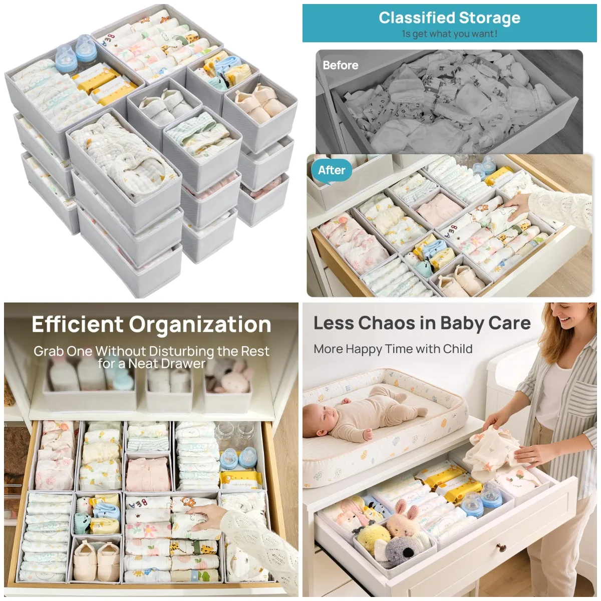 

Органайзер для детской одежды из 18 штук, складные тканевые перегородки для носков, галстуков, шарфов