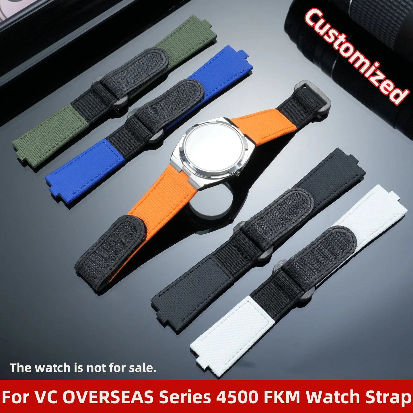 

Customized Watch Strap For Vacheron Constantin Overseas 4500V Fluororubber Watch Band Elastic Fine-tuningWristband Quick Release