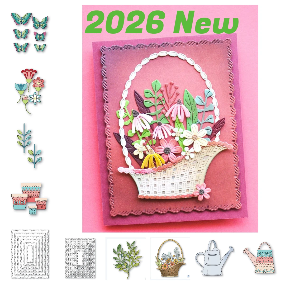 

Scatter Flowers Fine Eyelet Frames Arched Flower Basket Dies Die TemplMetal Cutting Dies Scrapbook Diary Decoration 2026 New