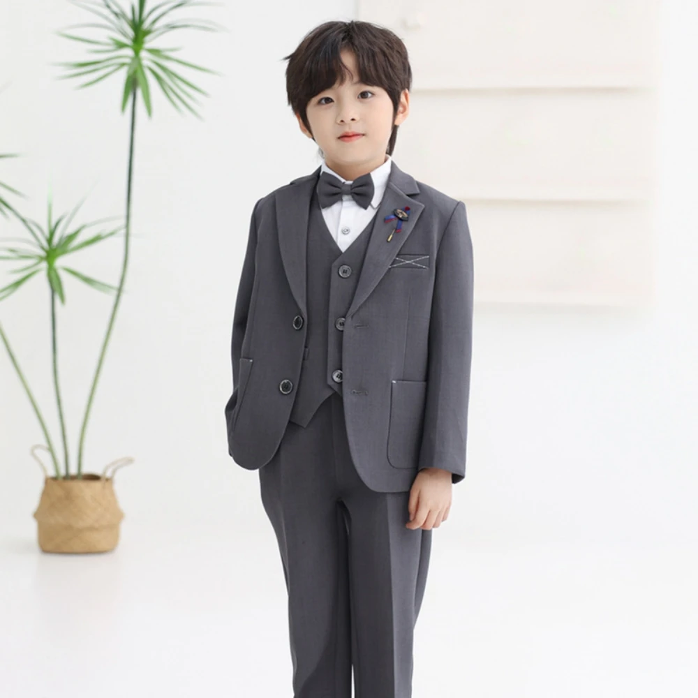 Txjojn Fashion Boys Suits 5 Pieces Wedding Ring Bearer Outfit Hot Sale Child Lapel Suit Set For Piano Contest Performance