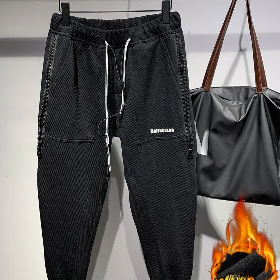 Outono inverno masculino tamanho grande 250 pou calças casuais finas workwear solto ajuste nove pontos algemado esportes harlan sweatpants