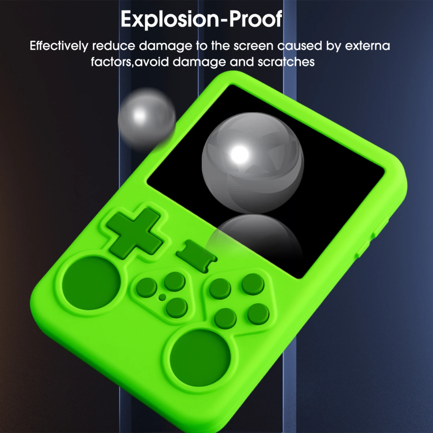 Coque en silicone pour Console de jeu R36S, protection d'écran anti-rayures, housse de protection antichoc avec lanière pour accessoires R36S
