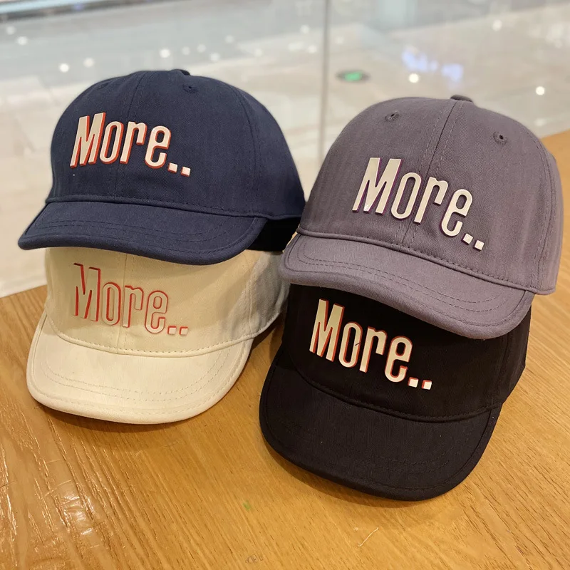 Korean Japanese Style Fashion Visor Hats Short Visors Cotton Letter More Embroidery Casual Hat For Men Women Short Brim Cap