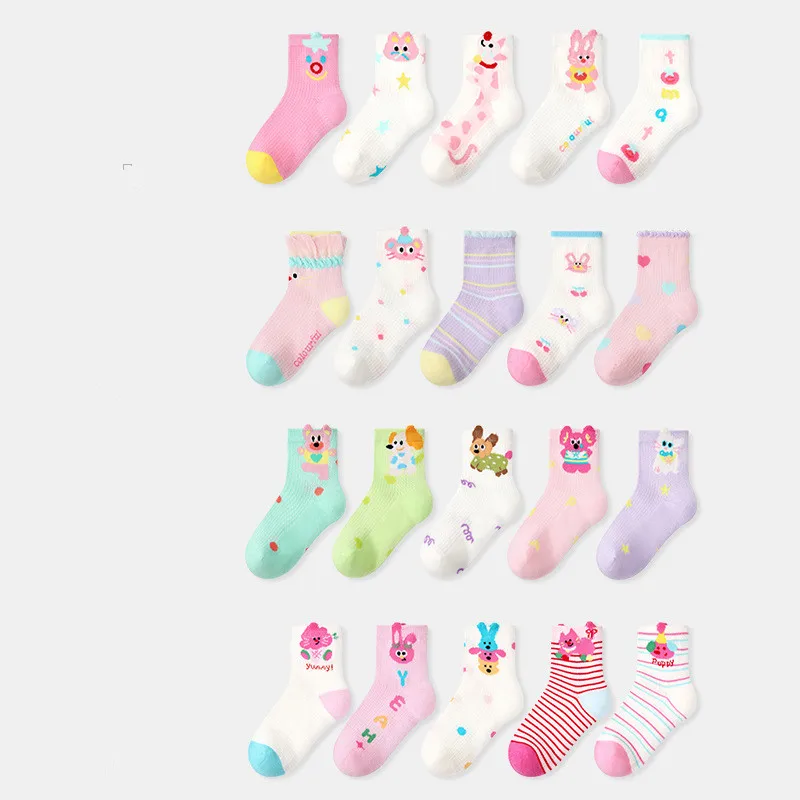 

5 Pairs/Lot Mesh Thin Cotton Newborn Boy Kids Socks Baby Girls Socks Girls Baby Socks For Princess
