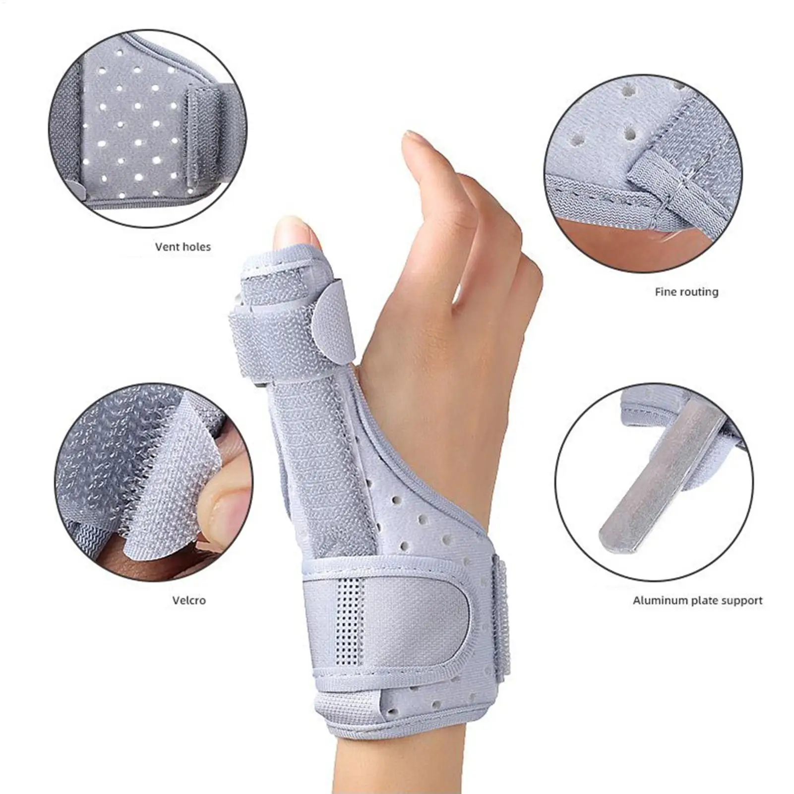 

Регулируемая шина для большого пальца, поддержка запястья с дышащим эргономичным дизайном для набора бейсбола, футбола