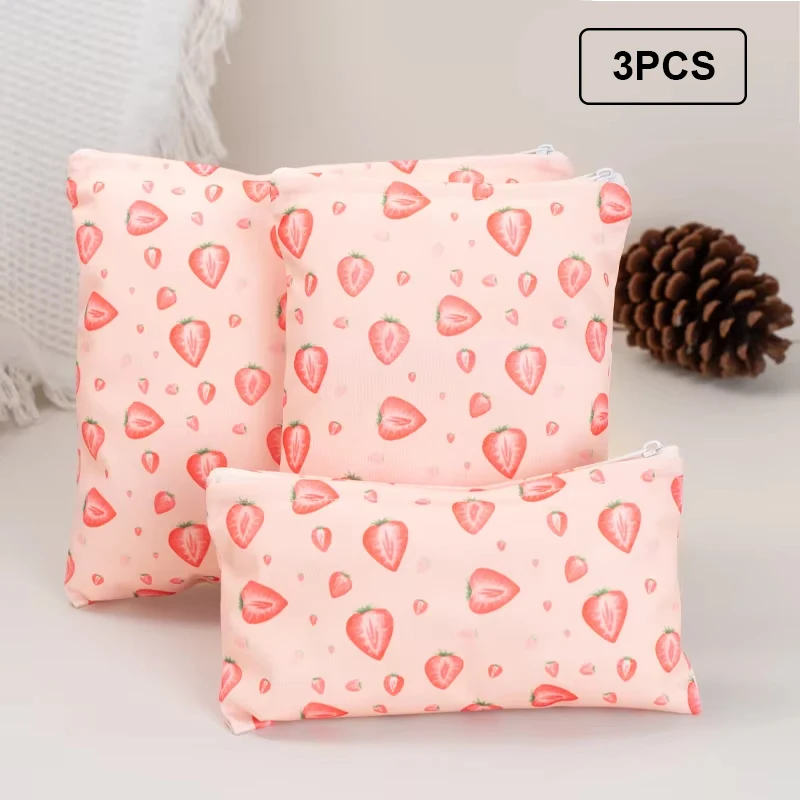 Sac humide lavable réutilisable 3 pièces-tissu en Carton, Anti-fuite pour le rangement des couches de bébé et organisateur de collations |   Sac de collation, sac sec et humide