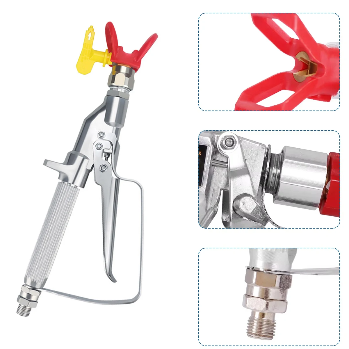 5000PSI Straight Handle Gun High-Pressure Airless Spray Gun Inline Curing Spray Gun 517 Tip & Airless Spraying Machine