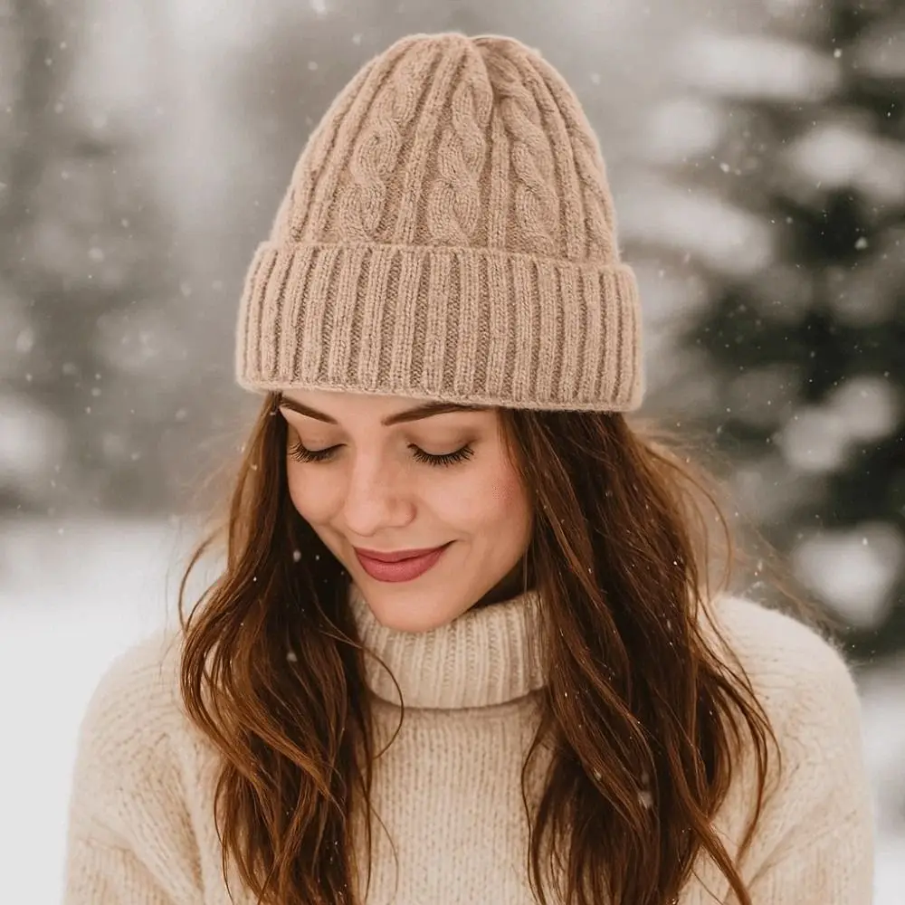 

Earflap Hat Elastic Winter Pullover Cap Trendy Korean Style Twists Knitted Hat All-match Solid Color Woolen Hat Autumn