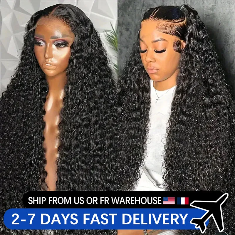 36 Inch Deep Wave Lace Front Wig 13x4 Hd Lace Frontal Wig 13x4 Curly Human Hair Wigs For Women 4x4 Closure Pre Plucked Lace Wigs