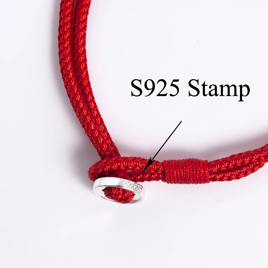 La Monada 17 19 cm Button 925 Silver Rope Bracelets Women Brown Blue Red Thread Line String Bracelets For Women Girls Kids