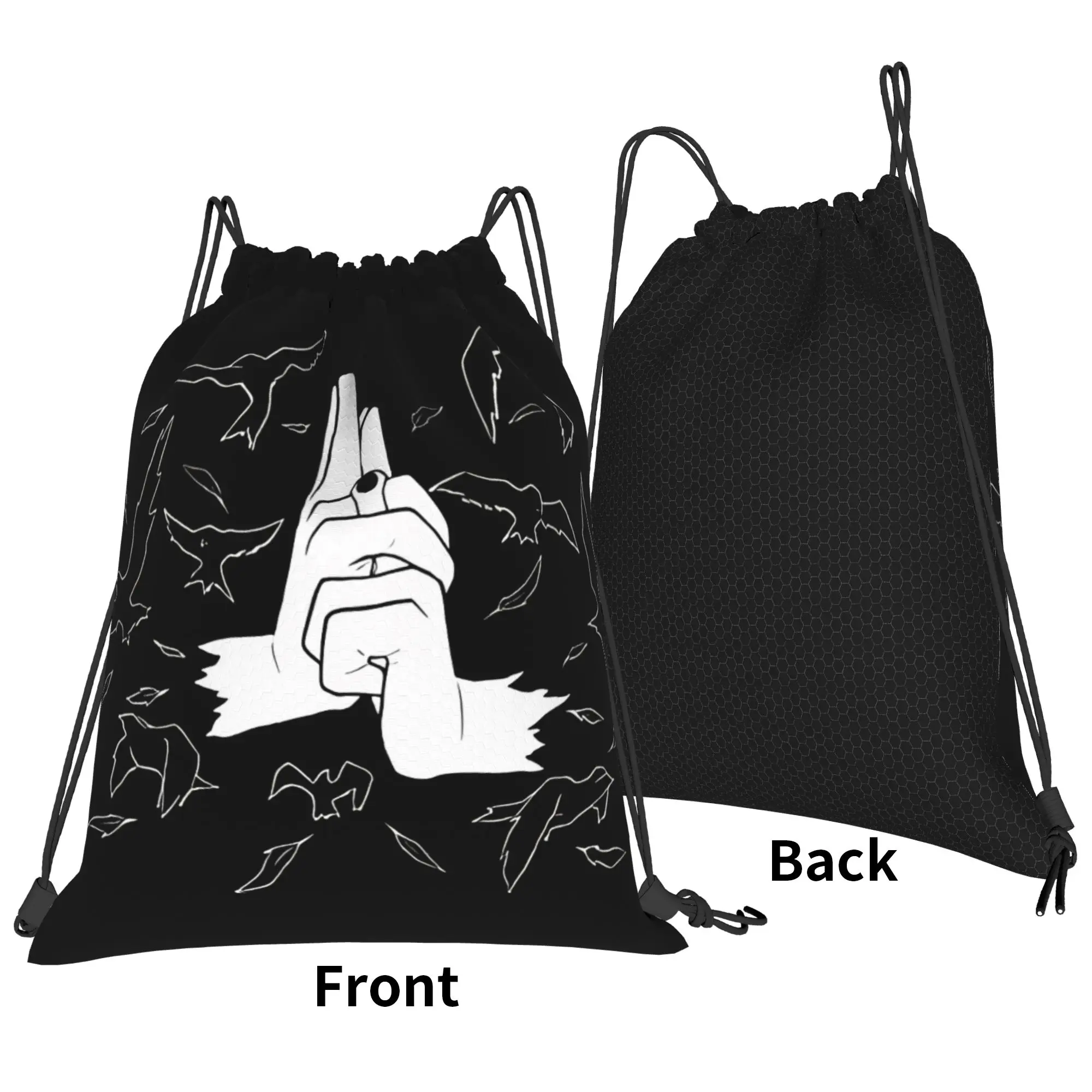 Illusion Hand Signs jJujutsu Kaisenn Portable Sports Riding Gym Drawstring Storage Sporty Backpacks