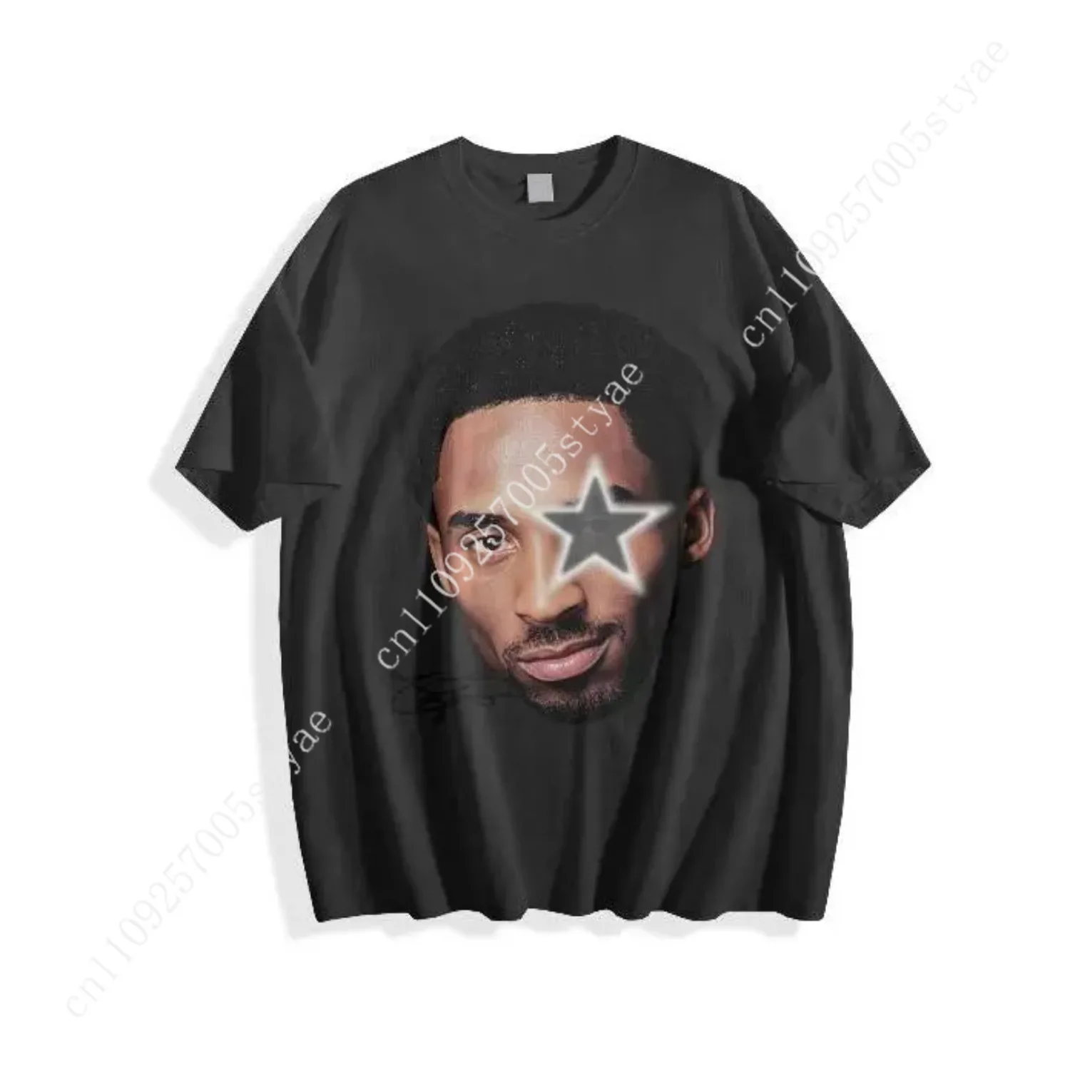 Youth and Adult Kobe Big Face Grey Star Graphic T-Shirt 100% Cotton Comfortable Short Sleeve Boys Clothing Great Gift Idea,100%