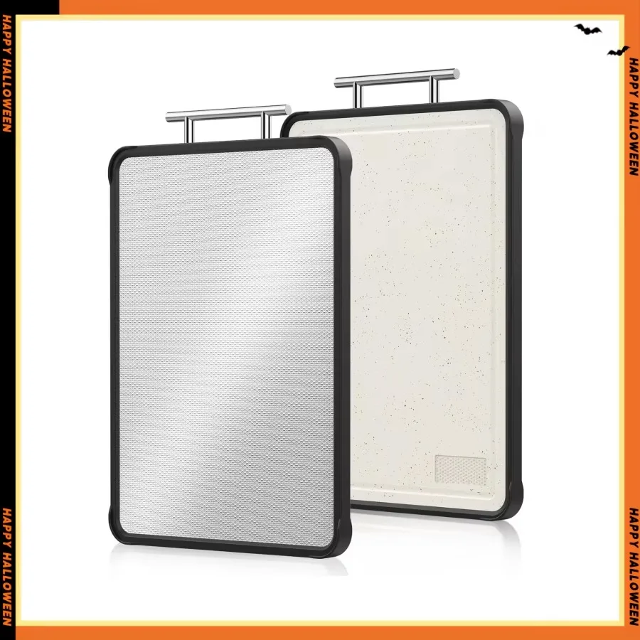 

Кухонная разделочная доска из нержавеющей стали 316, которую можно мыть в посудомоечной машине, устойчивая к царапинам разделочная доска с канавкой для сока и шлифовальной зоной,