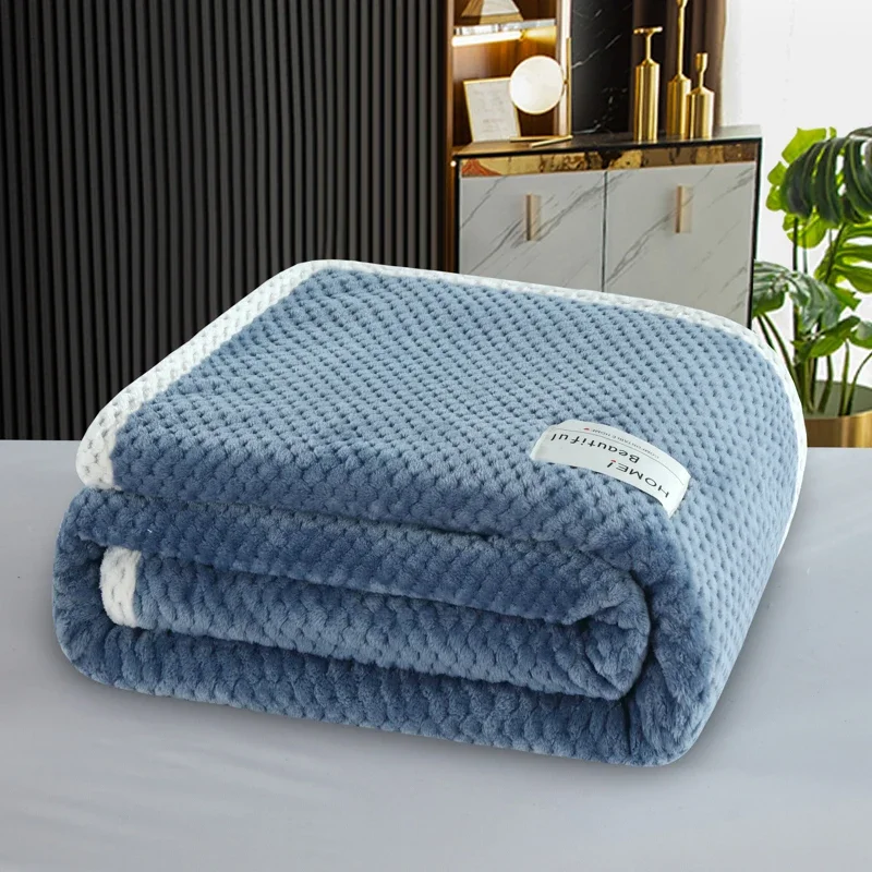 Luxury Ultra-Soft Flannel Waffle Weave Throw Blanket for Couch Sofa Chair Bed,Modern Lightweight Cozy Fluffy Comfy Thick Blanket