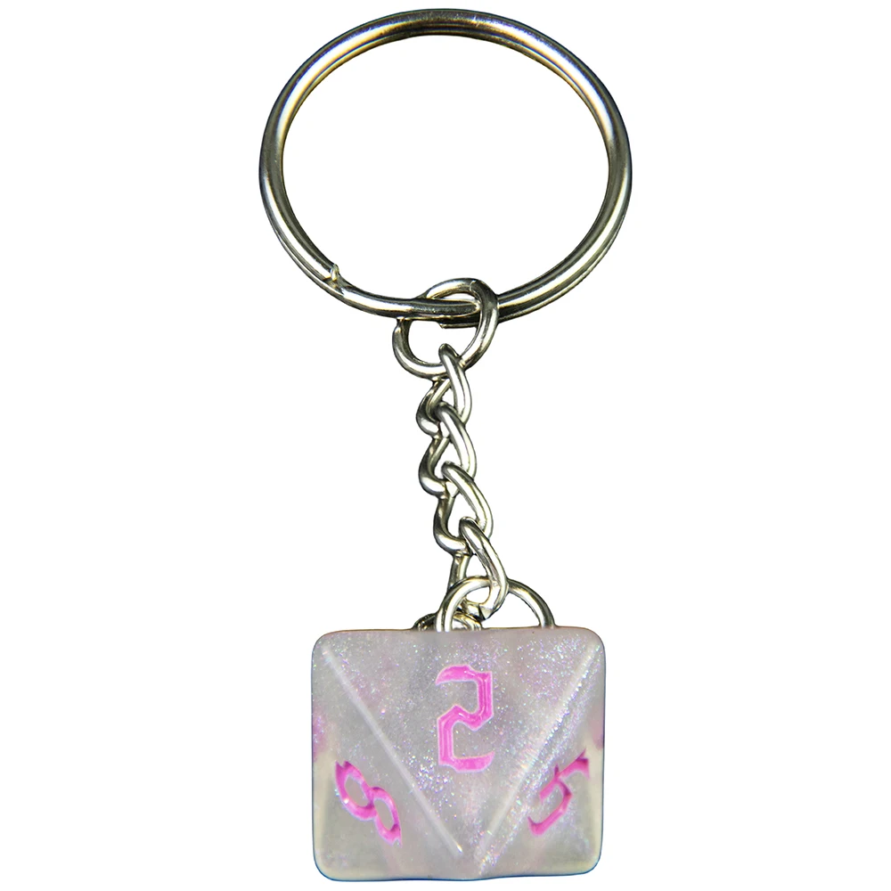 D8 Dice Keychains Fashion Key Holder for Handbag Car Pendant Birthday Gift