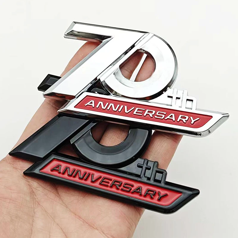 3D ABS Car Styling Logo 70th Anniversary Badge Fender Side Emblem Sticker Decals Auto Universal decoration Accessories