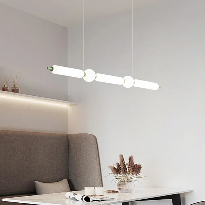 TechHPFrench Restaurant Chandelier Retro Cream Style Study Dining Table Long Necklace Pearl Bar