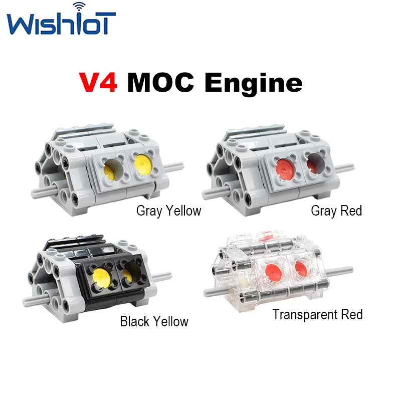 

Конструктор MOC V4: Модель цилиндра двигателя с поршнем, модифицированные автозапчасти, сборная модель-головоломка, маленькие кирпичики MOC, подарки для мальчиков