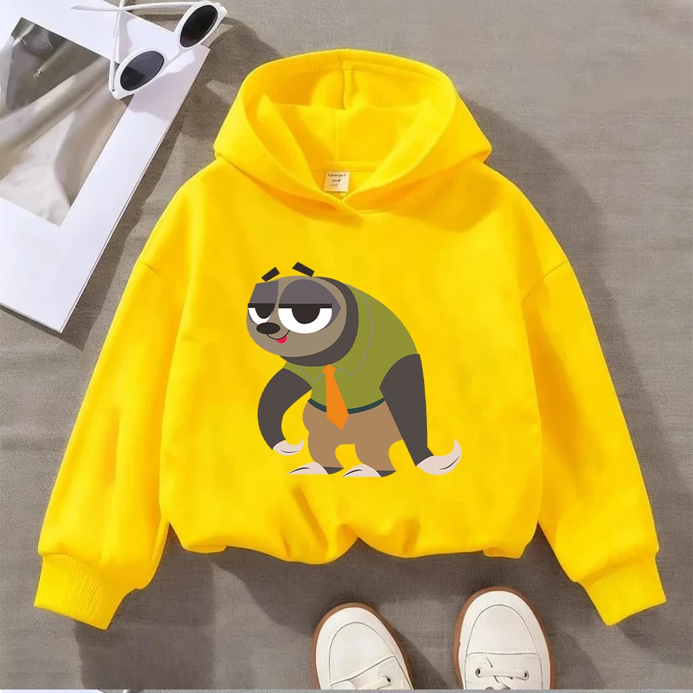 ديزني الرجال النساء الاطفال لطيف الكسل في مكتب موحدة طباعة هوديي عادية كم طويل البلوز البلوز موضة الحيوان الرسم #6