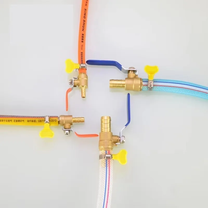 صمام كروي مزدوج البرج، مفتاح شريطي نحاسي، تركيب أنابيب الغاز الطبيعي/LPG 8/10/12 مم