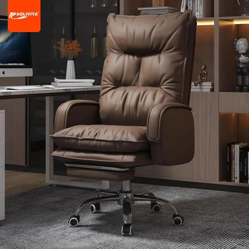 

Aoliviya American-Style Comfortable Long-Sitting Reclining Boss Office Computer Chair Home Study Study Armchair Business Sofa Se