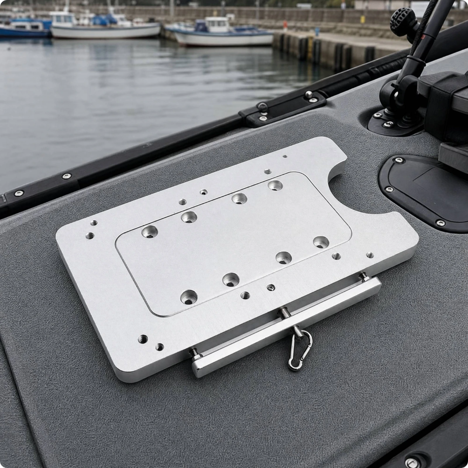 Marine Boat Quick Release Mounting Plate Aluminum Alloy Low Profile Rectangular with Insertion Pin