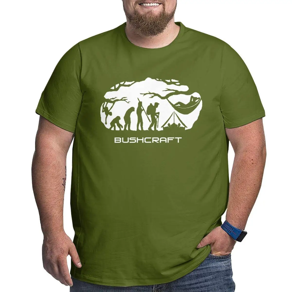 Bushcraft Survival Hammocking Evolution T-Shirts for Men Camping Mountain Travel Wild Big Tall Tees Oversized 5XL 6XL T Shirts