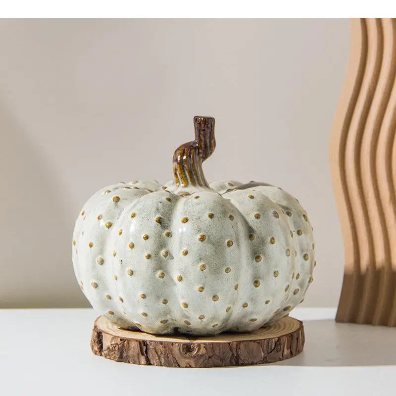 

Modern Design Ceramic Pumpkin Sculpture Desk Decoration Ornaments Simulation Statue Room Aesthetics Decor