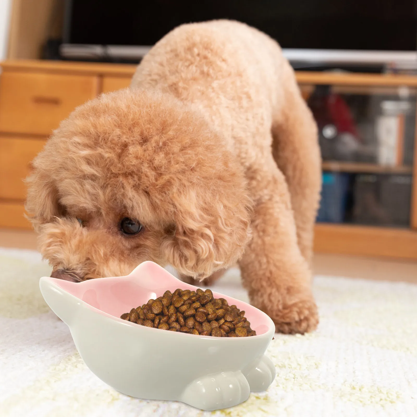 

Pet Supplies Food Feeder Cat Neck Protection Bowl Bowls for Puppy Ceramic Feeding