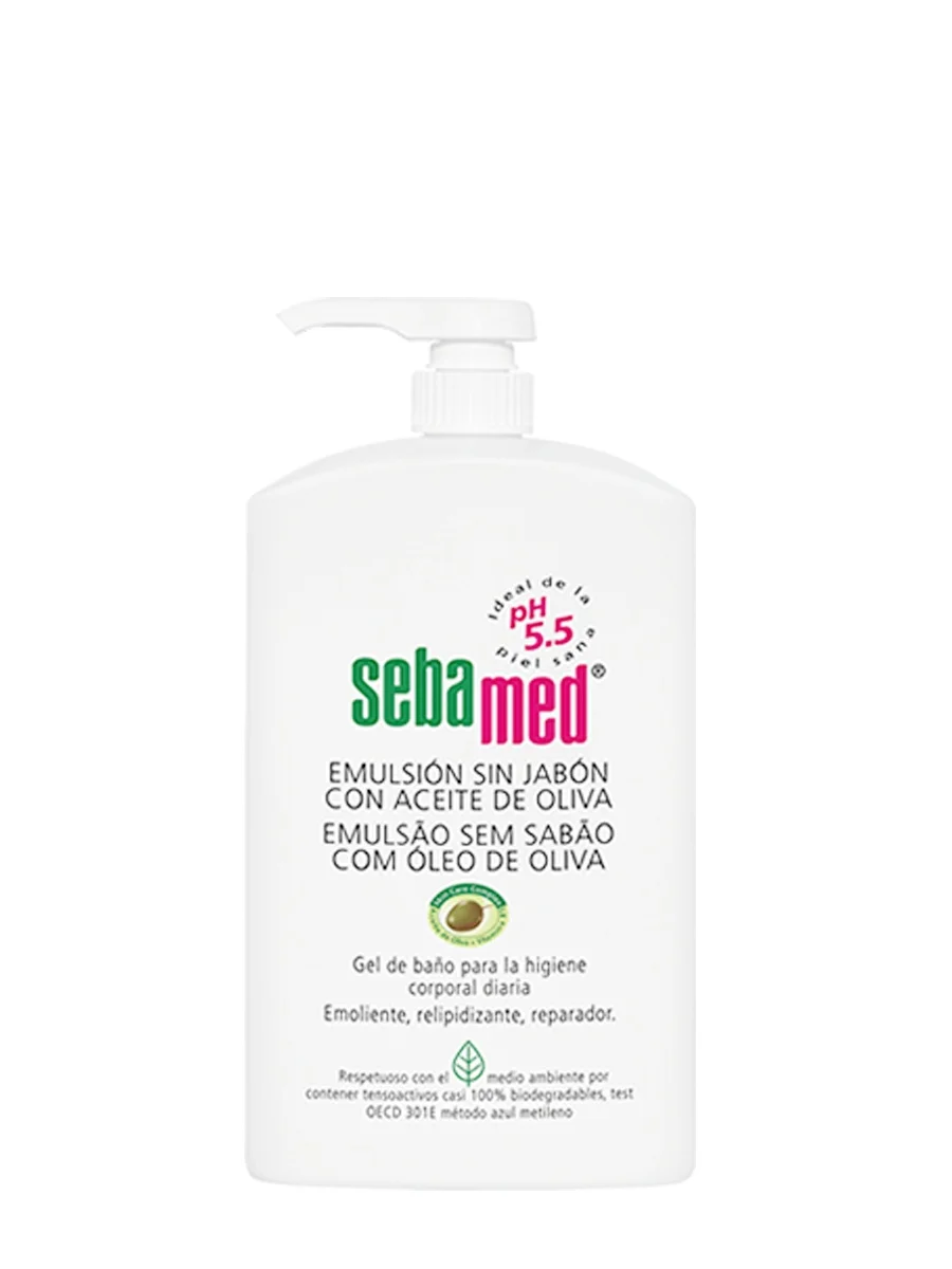 Sebamed emulsion without soap with olive oil 1 liter-emollient bath Gel, relipidizing, repairing.