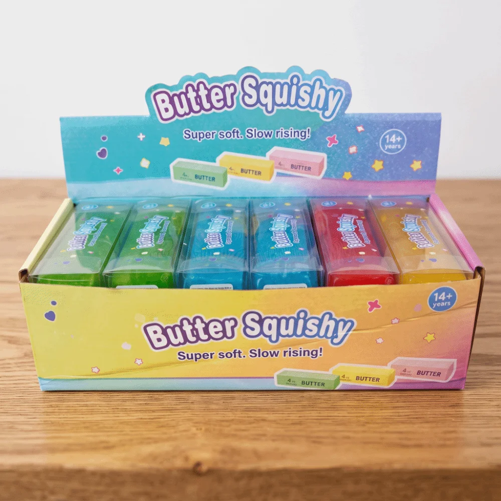 Slushy Texture Butter Stick Squishy Toy Super Soft Slow Rising Butter Stick Squeeze Toy Butter Shape Wet Texture