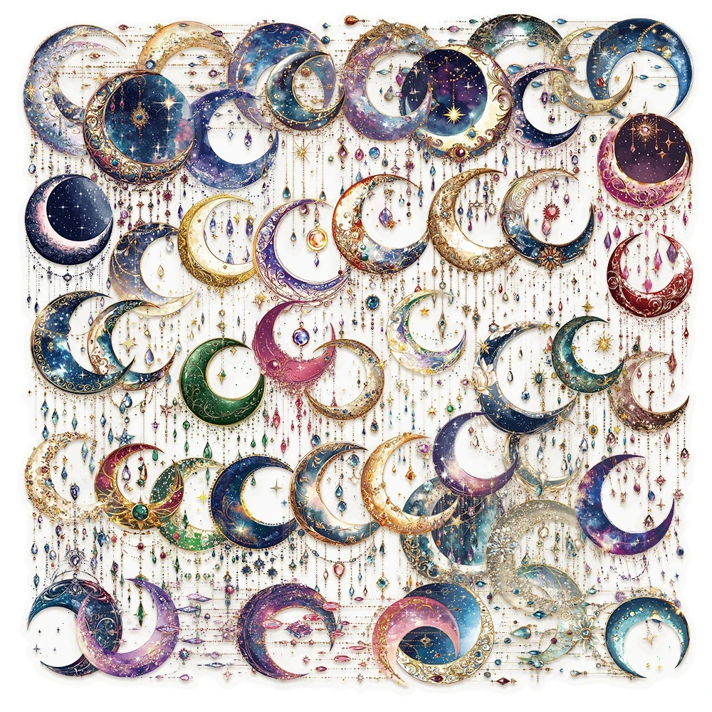 10/30/50 Uds. Pegatinas de dibujos animados de Luna galáctica transparente para mascotas, calcomanías para ordenador portátil, nevera, teléfono, maleta, pegatina decorativa para álbum de recortes