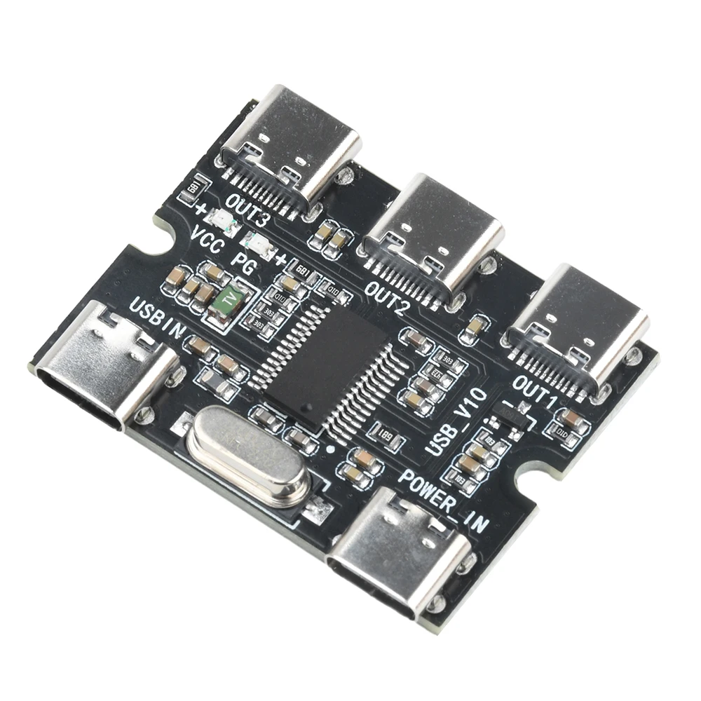 Carte d'extension USB pour Raspberry Pi 4/5 génération, Hub 1 entrée 3 sorties, Module d'extension avec Interface d'alimentation, Interface type-c