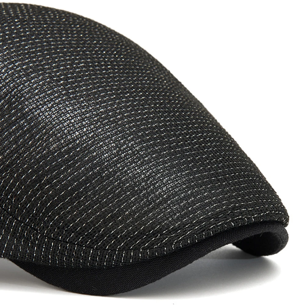 HT5140 Baskenmütze für Männer und Frauen, Sonnenhut, Retro-Künstler-Malermütze, Unisex Ivy Flachmütze, 2026 Neue Frühling-Sommer Mesh-Baskenmütze – Detail 4