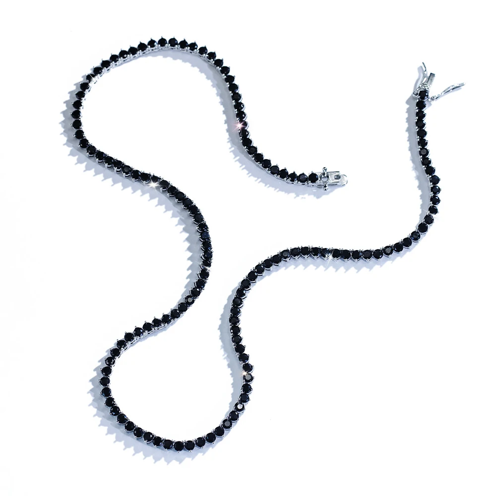 

Элегантное блестящее ожерелье ThreeGraces с круглыми циркониями 0,3 см, черное теннисное ожерелье с фианитами для женщин, PN215