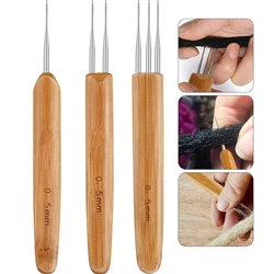 1Sets 0.5MM/0.75MM Dreadlock Knitting Hook Crochet Hook Needle Hair Weaving Micro Rings Hair Extensions