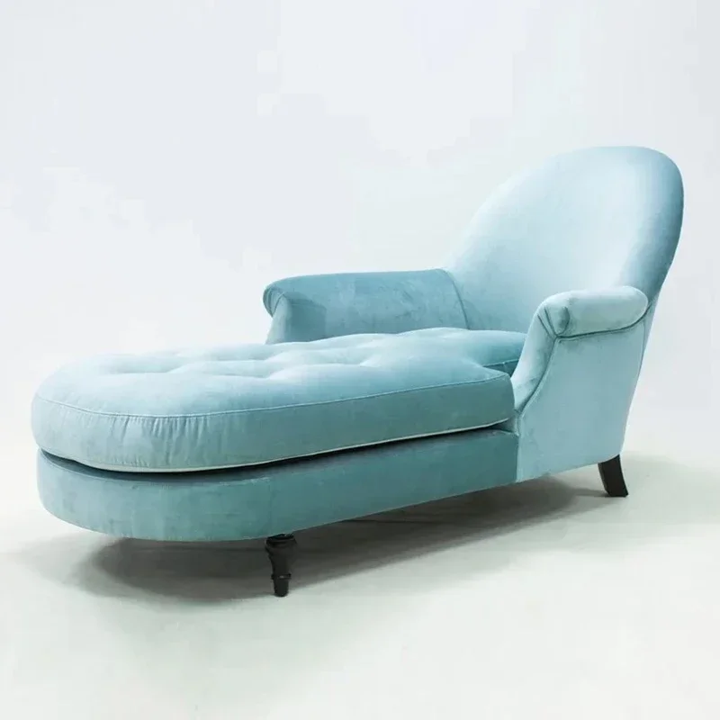 

American Imperial Concubine Light Luxury Beauty Bed Living Room Modern Toffee Chair Bedroom Suede Blue Single Recliner