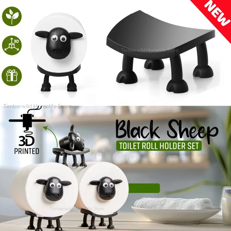 Portarrollos de papel higiénico de oveja, caja de pañuelos de oveja encantadora de resina apilable para el hogar, baño, organizador de pañuelos de animales apilable, nuevo