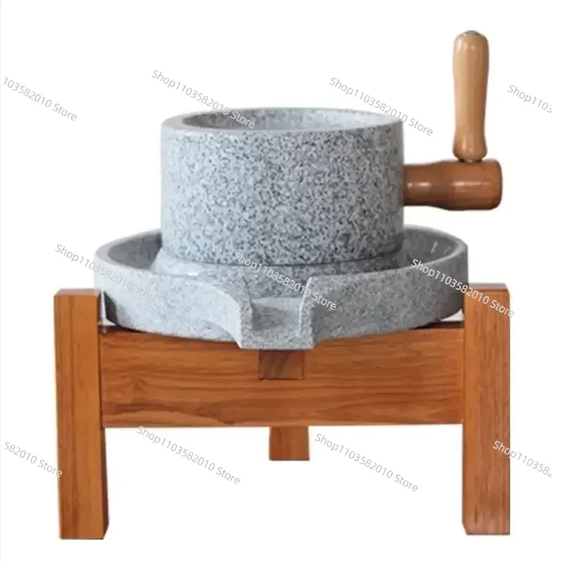 Small stone mill household hand made old-fashioned grinding plate mill soybean milk school community practice activities