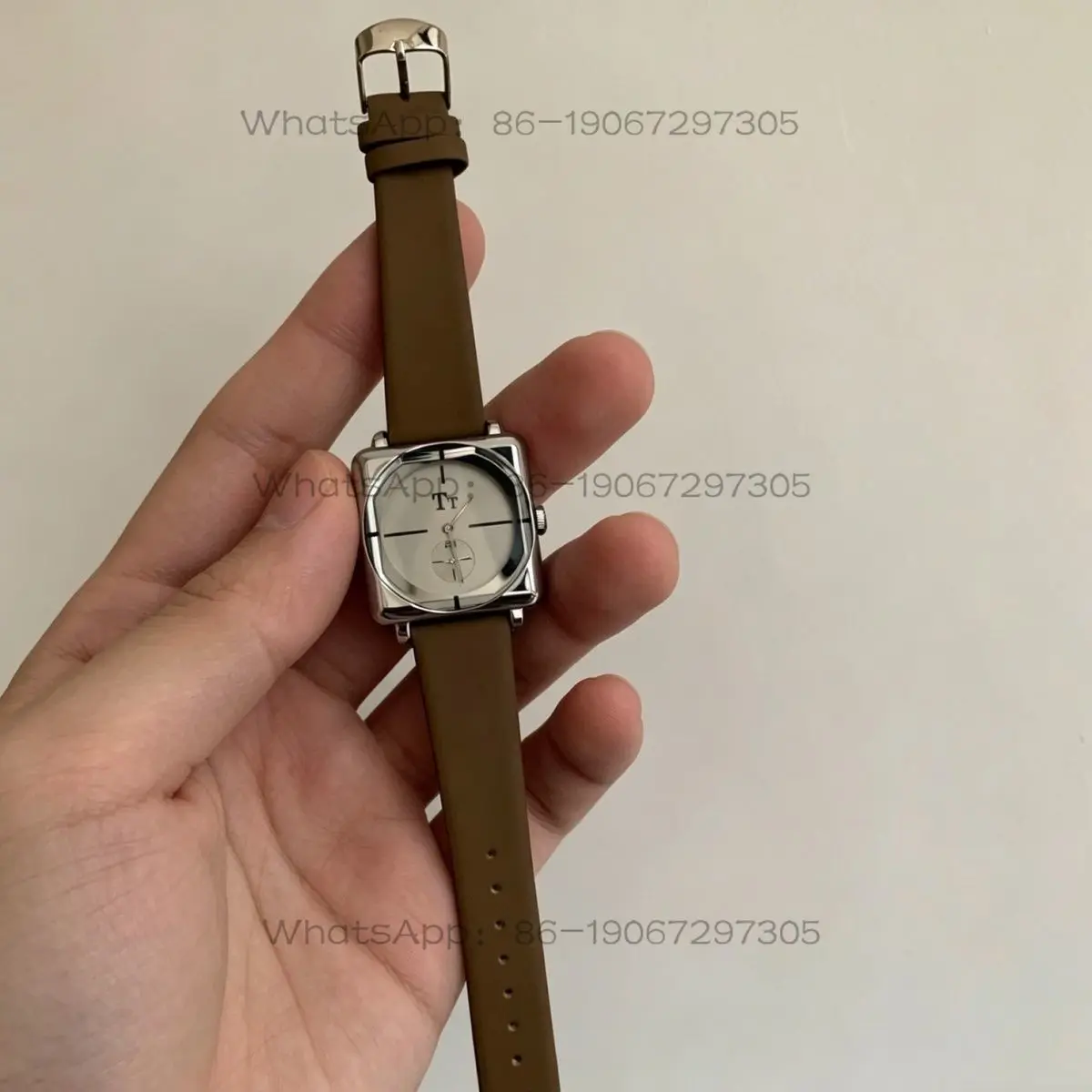 PEIYING retro classic white temperament silver gray exquisite square high-end fashion quartz women's watch view 3