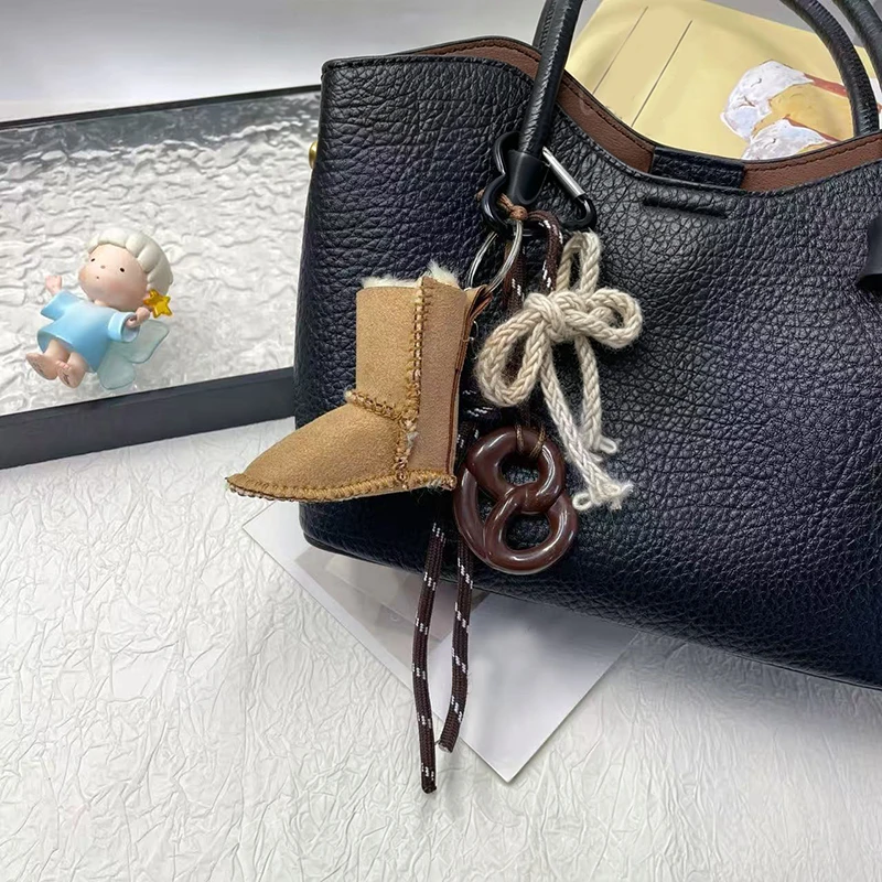 Snow Boots Keychain Multi Element Combination Retro Woven Rope Bag Hanging Decoration Backpack Key Decoration Pendant
