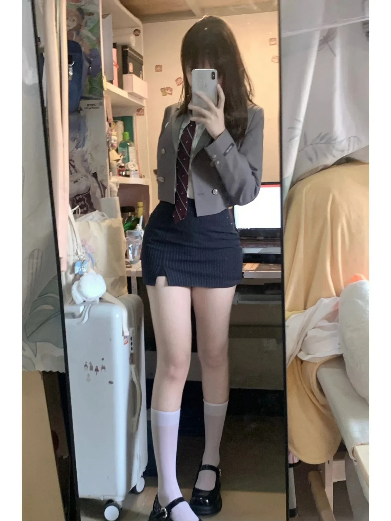 Korean Sle Preppy School Uniform Set, Korean Drama Female Owner Outerwear, Hip Skirt, Pure Desire Wear, Jk Uniform, Spring