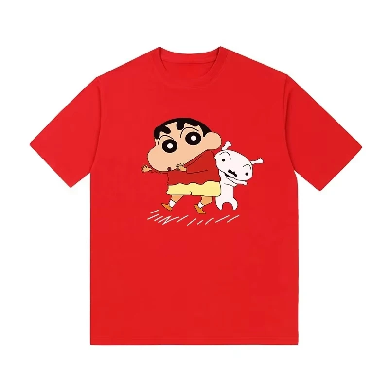 2026 Sommer Crayon Shin Chan Cartoon-Print Baumwoll-T-Shirt für Kinder und Erwachsene, Rundhals, Lässige Streetwear, Weiches, Bequemes, Modisches Oberteil – Detail 6