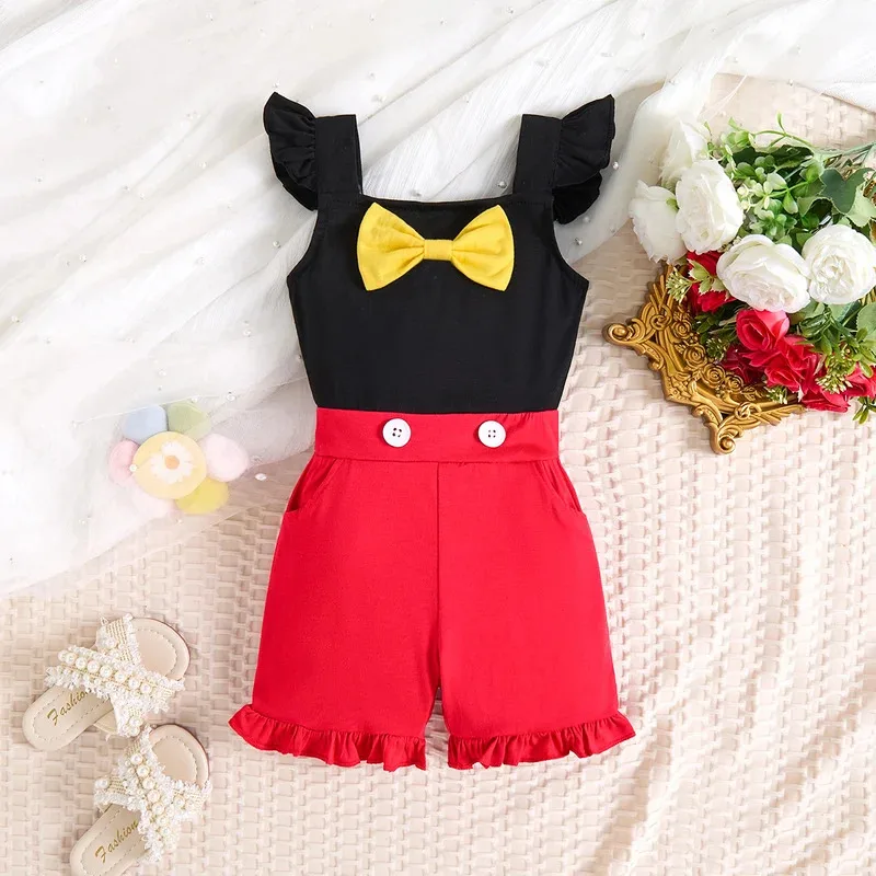 الأطفال فتاة الصيف نيسيي الأميرة تأثيري ملابس الأطفال في الهواء الطلق عادية أكمام واسعة الساق السراويل الأميرة زي