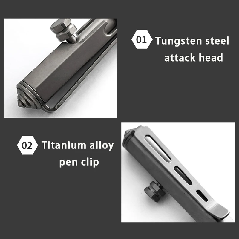 Multipurpose Titanium Alloy Tactical Pen Emergency Glass Breaker Self Defense Weapon for Men Women Outdoor Camping Survival Kit