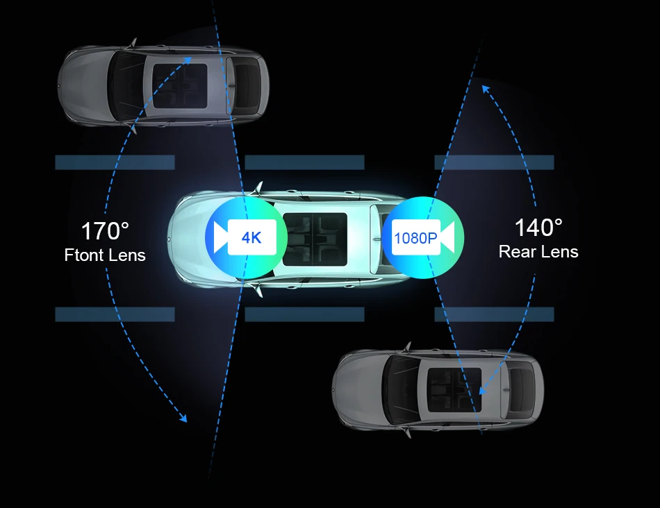11,26 Zoll Dash Cam 4K Auto DVR Wireless Carplay & Android Auto GPS Navigation Video Recorder Dashboard Dual Objektiv Wifi AUX FM – Detail 9